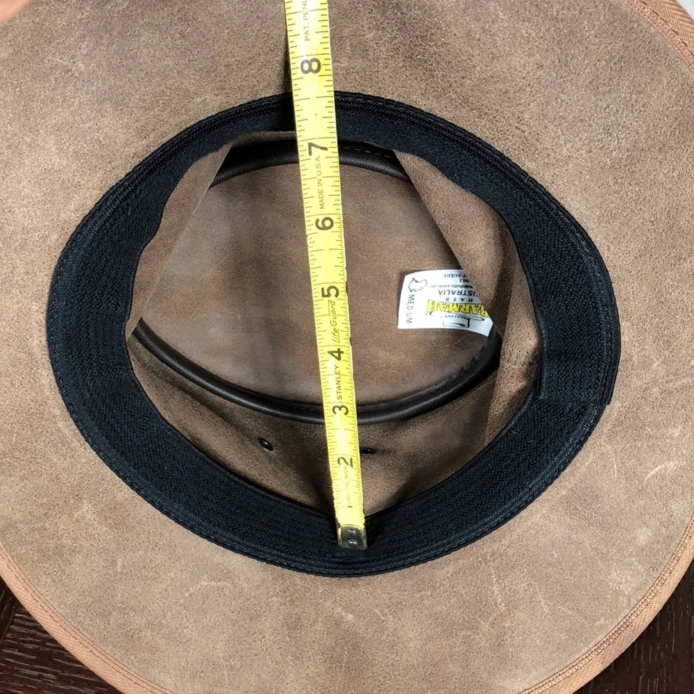 Barmah 1061HI Foldaway 50+UPF Suede Tan Unisex Hat Hiking Beach Festival M 7 1/8